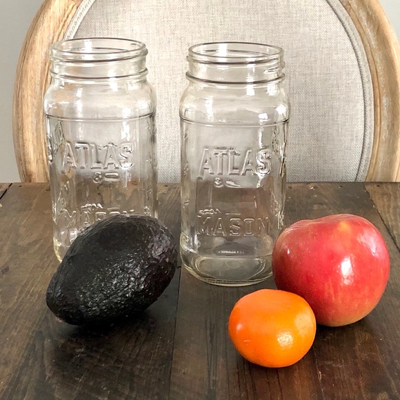 Tall ATLAS Mason Square Jars with Lids 20 oz Clear Glass - Picture 6 of 10